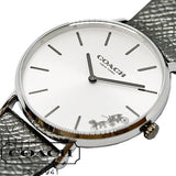 Coach Perry White Dial Grey Leather Strap Watch for Women - 14503155 Authentic Buy Shop Now