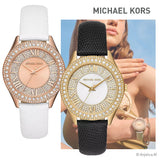 Michael Kors Harlowe Analog White Dial Black Leather Strap Watch For Women - MK2988 Authentic Buy Shop Now