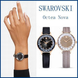 Swarovski Octea Nova Beige Dial Grey Leather Strap Watch for Women - 5649999 Authentic Buy Shop Now