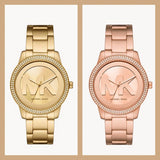 Michael Kors Tibby Quartz Rose Gold Dial Rose Gold Steel Strap Watch For Women - MK6880 Authentic Buy Shop Now