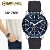 Michael Kors Cunningham Multifunction Blue Dial Black Rubber Strap Watch For Men - MK7160 Authentic Buy Shop Now