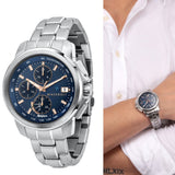 Maserati Successo 44mm Solar Blue Stainless Steel Watch For Men - R8873645004 Authentic Buy Shop Now