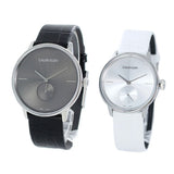 Calvin Klein Accent Silver Dial White Leather Strap Watch for Women - K2Y231K6 Authentic Buy Shop Now