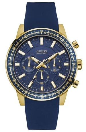 Guess Fuel Chronograph Blue Dial Blue Rubber Strap Watch for Men - W0802G2 Authentic Buy Shop Now