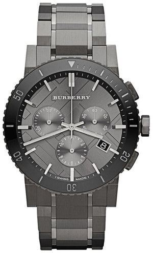 Burberry The City Grey Dial Gunmetal Grey Steel Strap Watch for Men - BU9381 Authentic Buy Shop Now