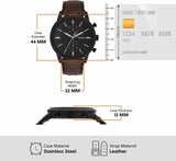 Fossil Townsman Chronograph Black Dial Brown Leather Strap Watch for Men - FS5437 Authentic Buy Shop Now