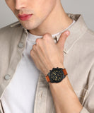 Fossil Bronson Black Dial Brown Leather Strap Watch for Men - FS5714 Authentic Buy Shop Now