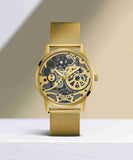 Guess Gadget Gold Dial Gold Mesh Bracelet Watch for Men - GW0538G2 Authentic Buy Shop Now