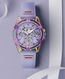 Guess Queen Quartz Purple Dial Purple Silicone Strap Watch For Women - GW0536L4 Authentic Buy Shop Now