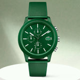Lacoste 12.12 Chronograph Green Dial Green Silicone Strap Watch for Men - 2010973 Authentic Buy Shop Now