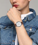 Emporio Armani Luigi Chronograph Silver Dial Brown Leather Strap Watch for Men - AR1846 Authentic Buy Shop Now