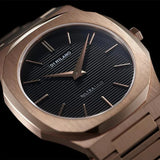 D1 Milano Ultra Thin Black Dial Gold Steel Strap Watch for Men - D1-UTBJ16 Authentic Buy Shop Now