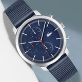 Lacoste Replay Chronograph Blue Dial Blue Leather Strap Watch for Men - 2011176 Authentic Buy Shop Now