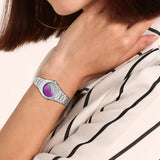 D1 Milano Ultra Thin Solar Sync Purple Dial Silver Steel Strap Watch for Women - D1-UTBL36 Authentic Buy Shop Now