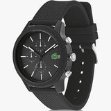 Lacoste 12.12 Chronograph Black Dial Black Silicone Strap Watch for Men - 2010972 Authentic Buy Shop Now