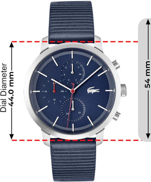 Lacoste Replay Chronograph Blue Dial Blue Leather Strap Watch for Men - 2011176 Authentic Buy Shop Now