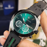 Maserati Traguardo Chronograph Green Dial Black Silicone Strap Watch For Men - R8871612043 Authentic Buy Shop Now