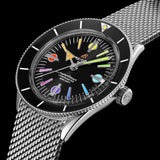 Breitling Superocean Heritage '57 Black Dial Silver Mesh Bracelet Watch for Men - A103701A1B1A1 Authentic Buy Shop Now