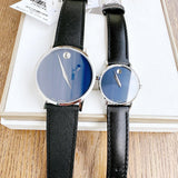 Movado Museum Classic Blue Dial Black Leather Strap Watch for Men - 0607197 Authentic Buy Shop Now