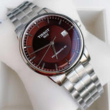 Tissot Luxury Powermatic 80 Brown Dial Silver Steel Strap Watch For Men - T086.407.11.291.00 Authentic Buy Shop Now