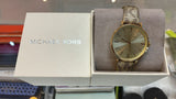 Michael Kors Addyson Quartz Gold Dial Gold Leather Strap Watch for Women - MK2952 Authentic Buy Shop Now