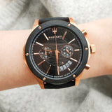 Maserati Circuito Black Dial Black Leather Strap Watch For Men - R8871627001 Authentic Buy Shop Now
