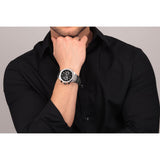 Maserati Stile Chronograph Black Dial Silver Steel Strap Watch For Men - R8873642004 Authentic Buy Shop Now