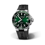 Oris Aquis Date Green Dial Black Rubber Strap Watch for Men - 0173377304157-0742464EB Authentic Buy Shop Now
