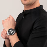 Maserati SFIDA Chronograph Black Dial Silver Steel Strap Watch For Men - R8873640004 Authentic Buy Shop Now