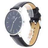 Daniel Wellington Classic Sheffield Black Dial Black Leather Strap Watch For Men - DW00100133 Authentic Buy Shop Now