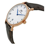 Daniel Wellington Dapper York White Dial Brown Leather Strap Watch For Women - DW00100093 Authentic Buy Shop Now