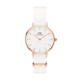 Daniel Wellington Petite Dover Quartz White Dial White NATO Strap Watch For Women - DW001000313 Authentic Buy Shop Now