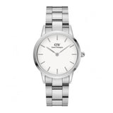 Daniel Wellington Iconic Link White Dial Silver Steel Strap Watch For Women - DW00100205 Authentic Buy Shop Now