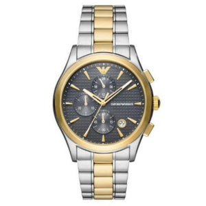 Emporio Armani Paolo Chronograph Grey Dial Two Tone Steel Strap Watch For Men - AR11527 Authentic Buy Shop Now