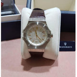 Maserati Potenza Silver Dial Brown Leather Strap Watch For Women - R8851108506 Authentic Buy Shop Now