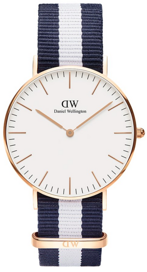 Daniel Wellington Classic Glasgow White Dial Two Tone NATO Strap Watch For Women - DW00100031 Authentic Buy Shop Now