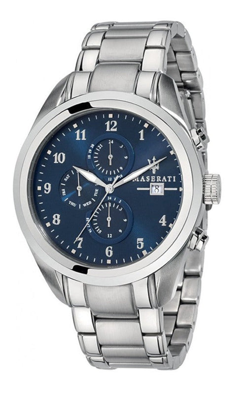 Maserati Traguardo Blue Dial Silver Steel Strap Watch For Men - R8853112505 Authentic Buy Shop Now