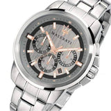 Maserati Successo Chronograph Silver Dial Silver Steel Strap Watch For Men - R8873621004 Authentic Buy Shop Now