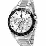 Maserati Traguardo Chronograph Silver Dial Silver Steel Strap Watch For Men - R8873612049 Authentic Buy Shop Now