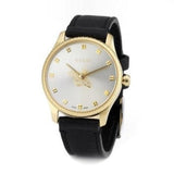 Gucci G Timeless Quartz Silver Dial Black Leather Strap Watch For Women - YA1265023 Authentic Buy Shop Now