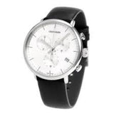 Calvin Klein High Noon Chronograph White Dial Black Leather Strap Watch for Men - K8M271C6 Authentic Buy Shop Now