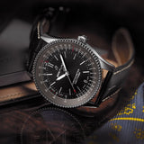 Breitling Automatic 41mm Black Dial Black Leather Strap Watch for Men - A17326241B1P1 Authentic Buy Shop Now