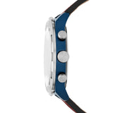 Fossil Bronson Chronograph Luggage Blue Dial Brown Leather Strap Watch for Men - FS5829 Authentic Buy Shop Now