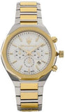 Maserati Stile Chronograph White Dial Two Tone Steel Strap Watch For Men - R8873642009 Authentic Buy Shop Now
