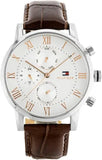 Tommy Hilfiger Kane Chronograph White Dial Brown Leather Strap Watch for Men - 1791400 Authentic Buy Shop Now