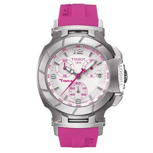 Tissot T Race Chronograph White Dial Pink Rubber Strap Watch for Women - T048.217.17.017.01 Authentic Buy Shop Now