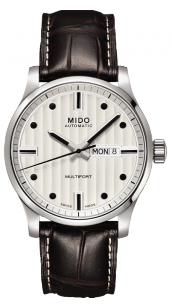 Mido Multifort Automatic Silver Dial Black Leather Strap Watch For Men - M005.430.16.031.80 Authentic Buy Shop Now