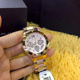 Marc Jacobs Rock Chronograph Rose Gold Dial Rose Gold Steel Strap Watch for Women - MBM3156 Authentic Buy Shop Now