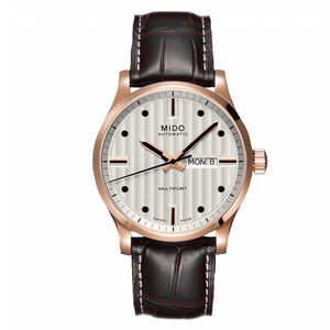 Mido Multifort Automatic Silver Dial Brown Leather Strap Watch For Men - M005.430.36.031.80 Authentic Buy Shop Now