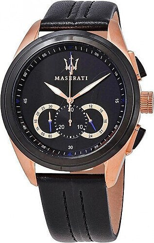Maserati Traguardo 45mm Black Dial Watch Black Strap For Men - R8871612025 Authentic Buy Shop Now